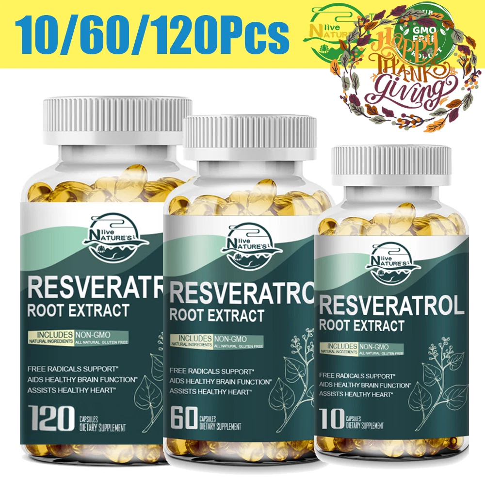 Resveratrol Capsules 1200mg - Natural Antioxidant, Anti Aging, Anti Inflammatory