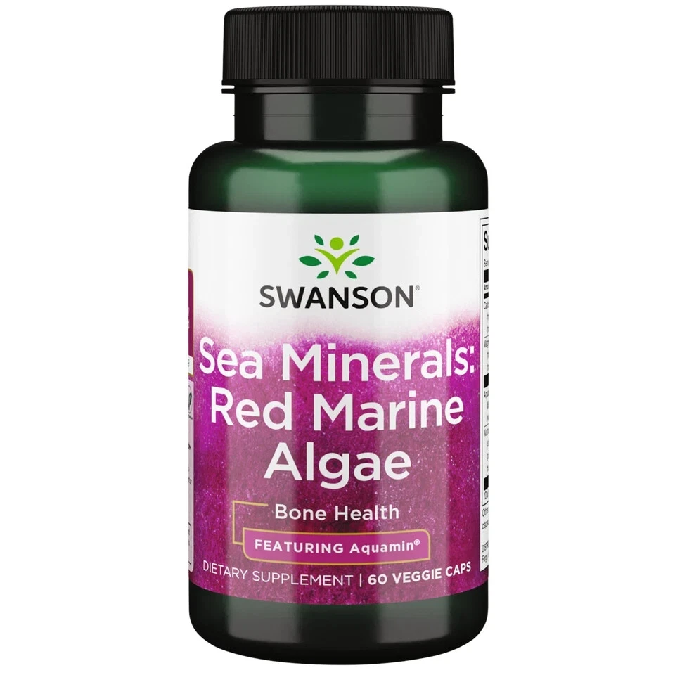 Swanson Aquamin Sea Minerals: Red Mineral Algae 60 Veggie Capsules