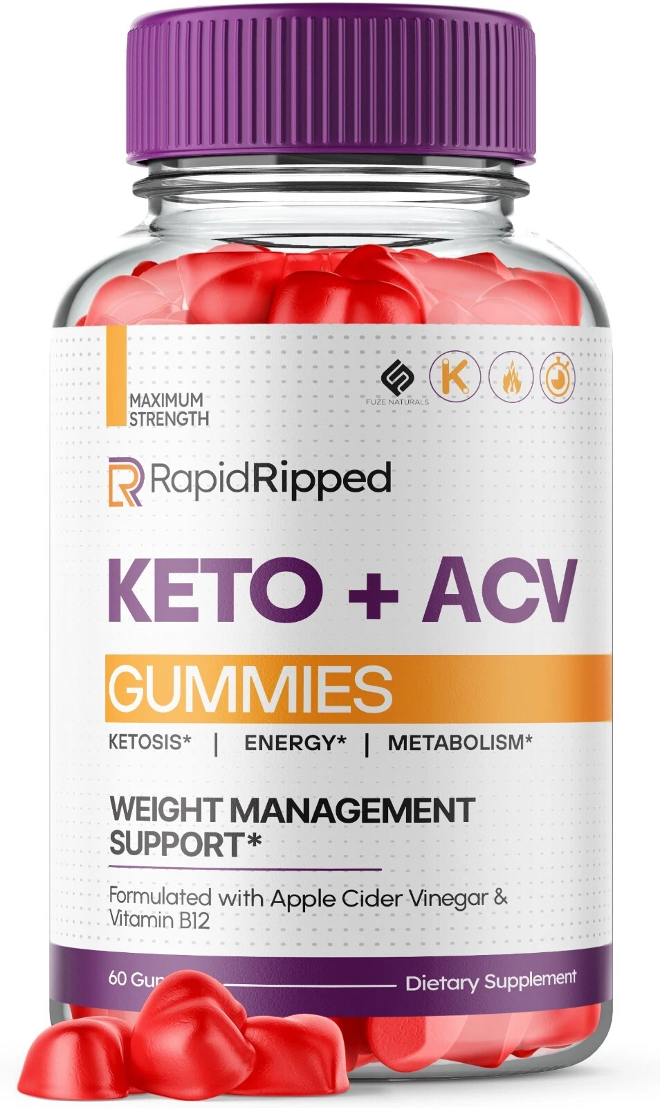 Rapid Ripped Keto ACV Gummies Advanced Weight Loss Gummy (60 Gummies)