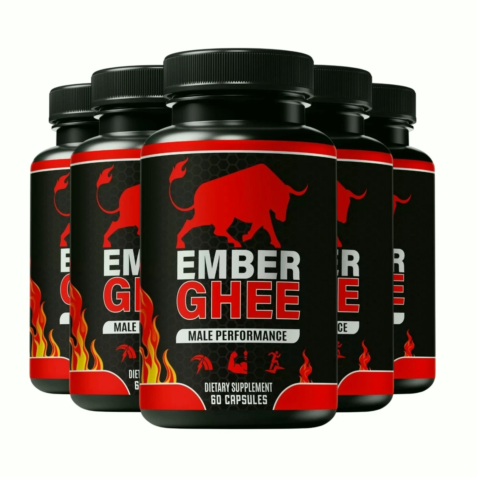 5-Pack Ember Ghee Pills, EmberGhee Advanced Male Health Capsules - 300 Capsules
