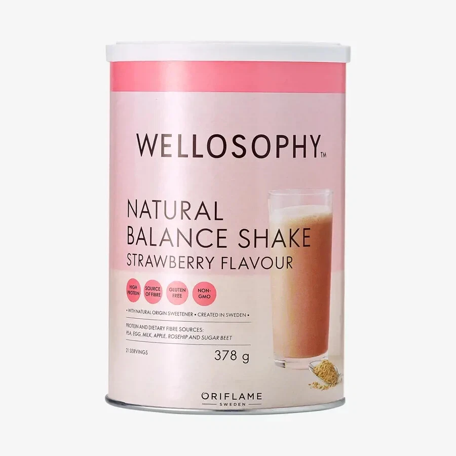 2 X Oriflame - Wellosophy. Natural Balance High Protein Shake - Strawberry.