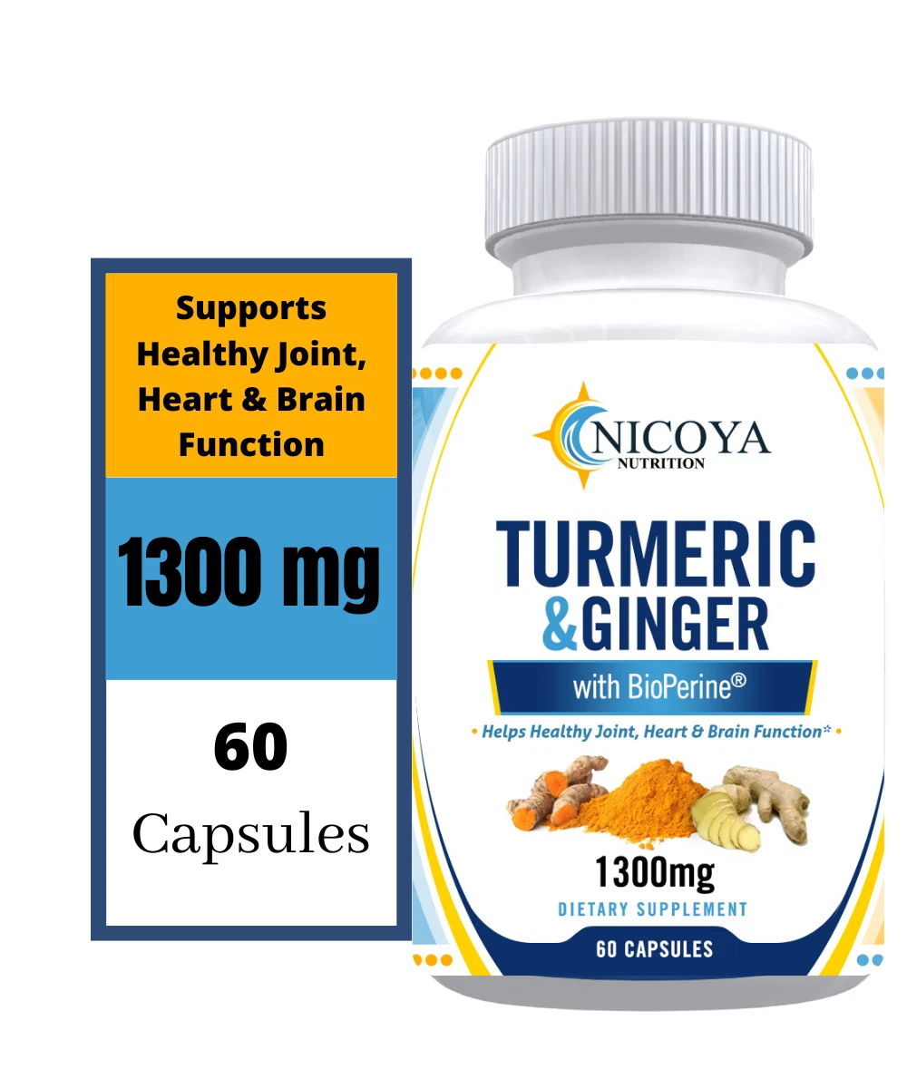 Turmeric Curcumin with Ginger, BioPerine Joint Pain Relief & Heart Health 1300mg