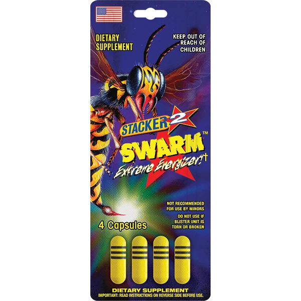 Genuine SWARM Extreme Fat Burner Energy Pill Enhance Dietary 4ct (1 Card) = 4