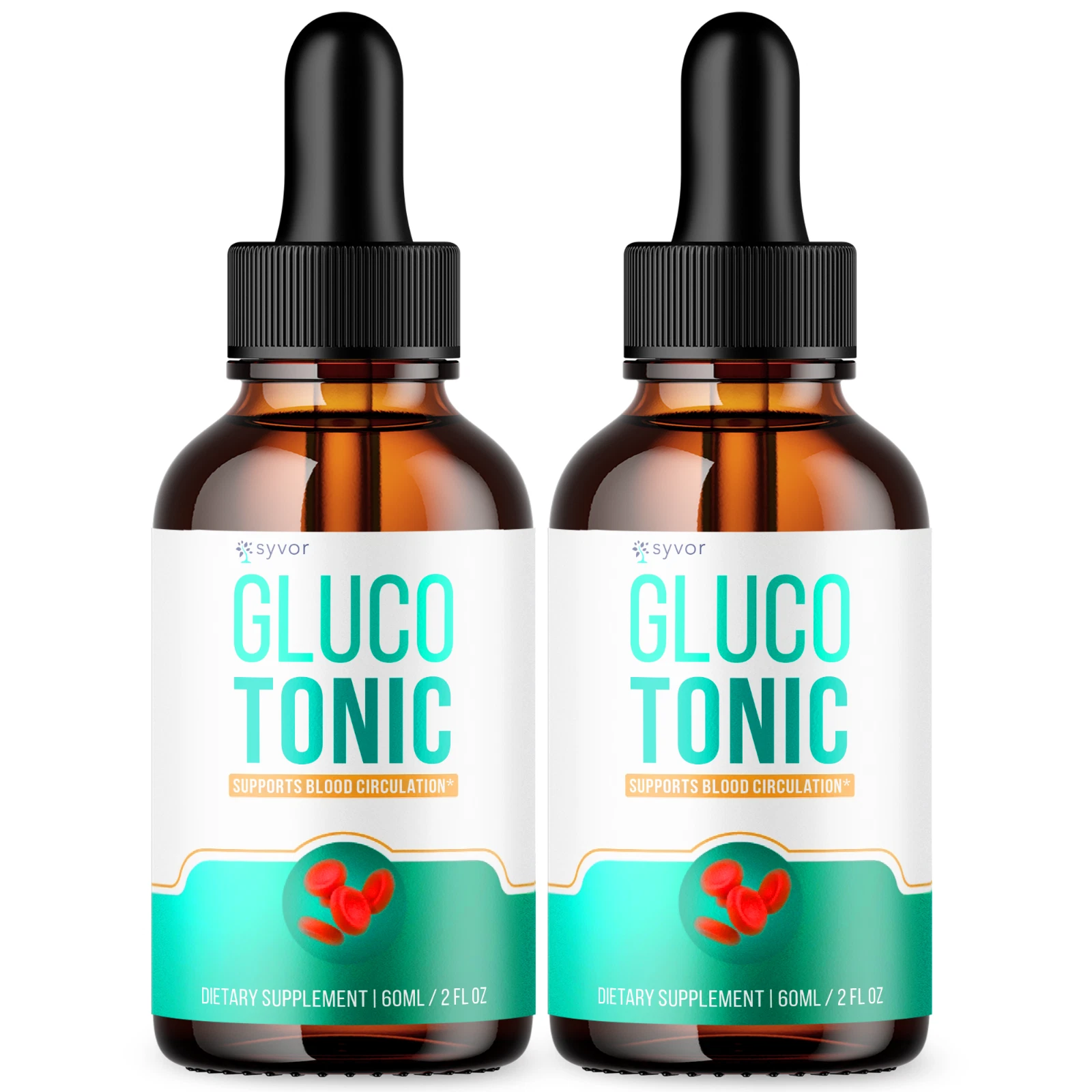 (2 Pack) Gluco Tonic Blood Support Formula Drops Advanced Vitamin Supplement 2ML