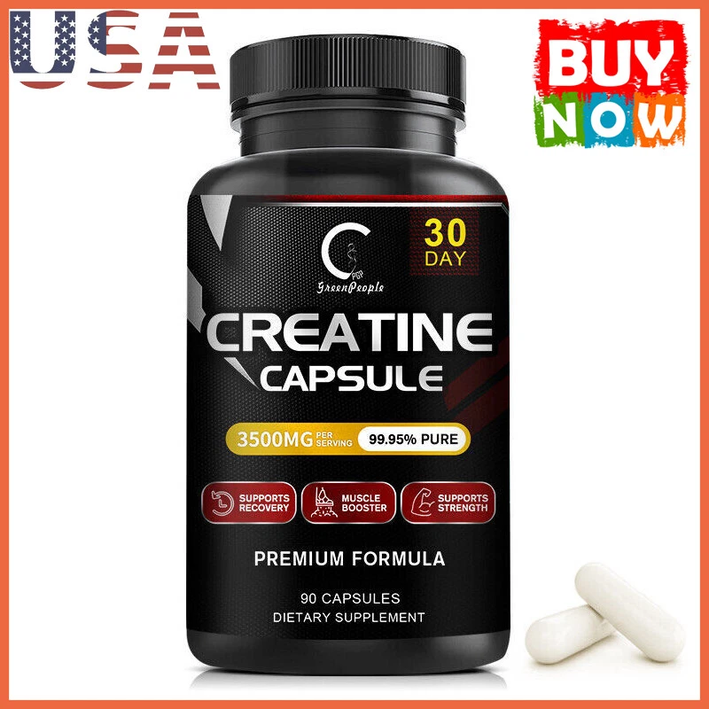 Creatine Monohydrate Capsules 3500mg Promote Muscle Growth Relieve Fatigue 90Pcs