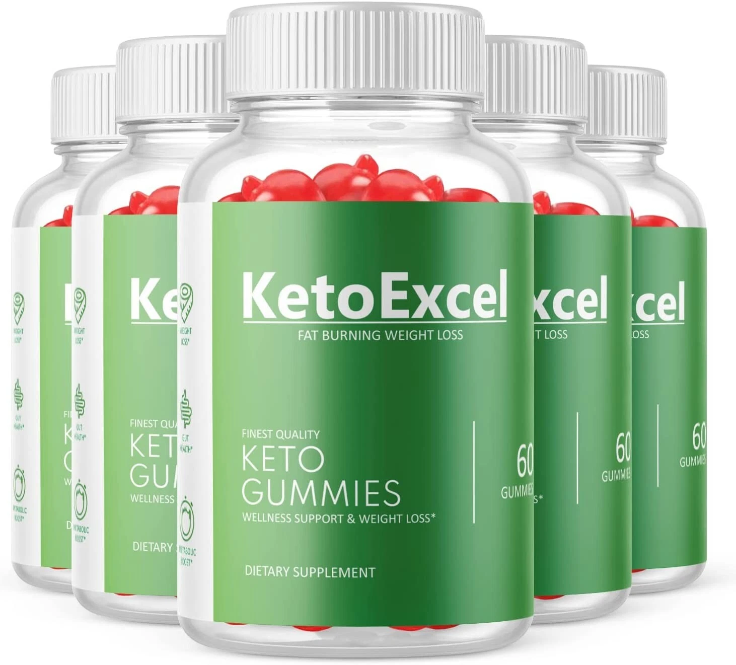 5 - Keto Excel ACV Gummies, Vegan, Fat Burner, Weight Loss Supplement - 300 Gums