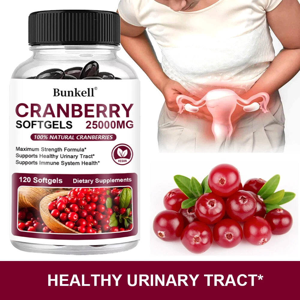 Cranberry 25000mg Fruit Extract with Vitamin C Softgels Exp:Jul 2026