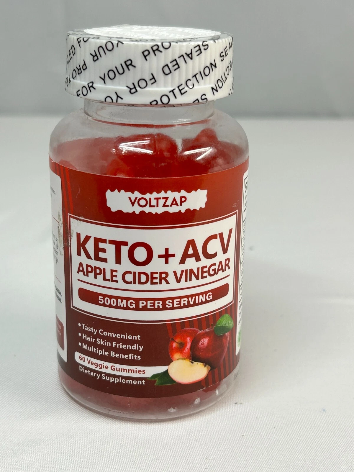 VOLTZAP KETO + ACV APPLE CIDER VINEGAR SUPPLEMENT 60 VEGGIE GUMMIES - EXP 6/26