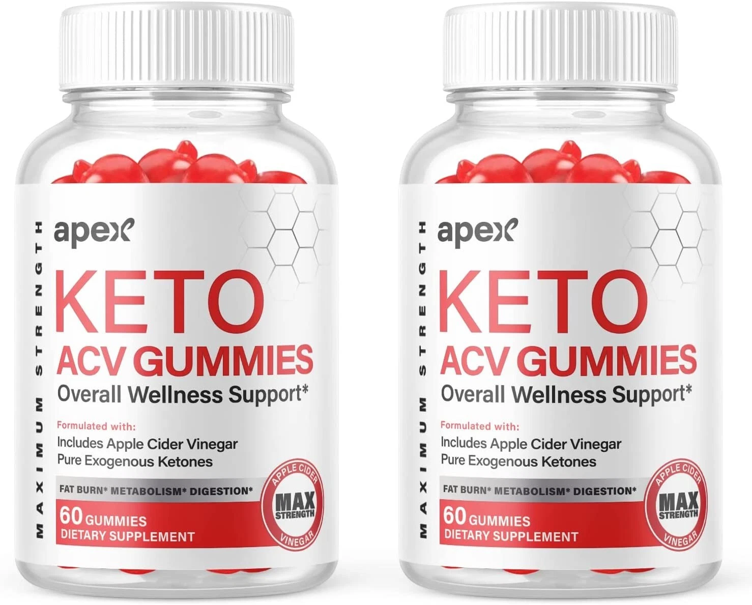 Apex Keto ACV Gummies, Weight Loss, Fat Burner, OFFICIAL - 2 Pack