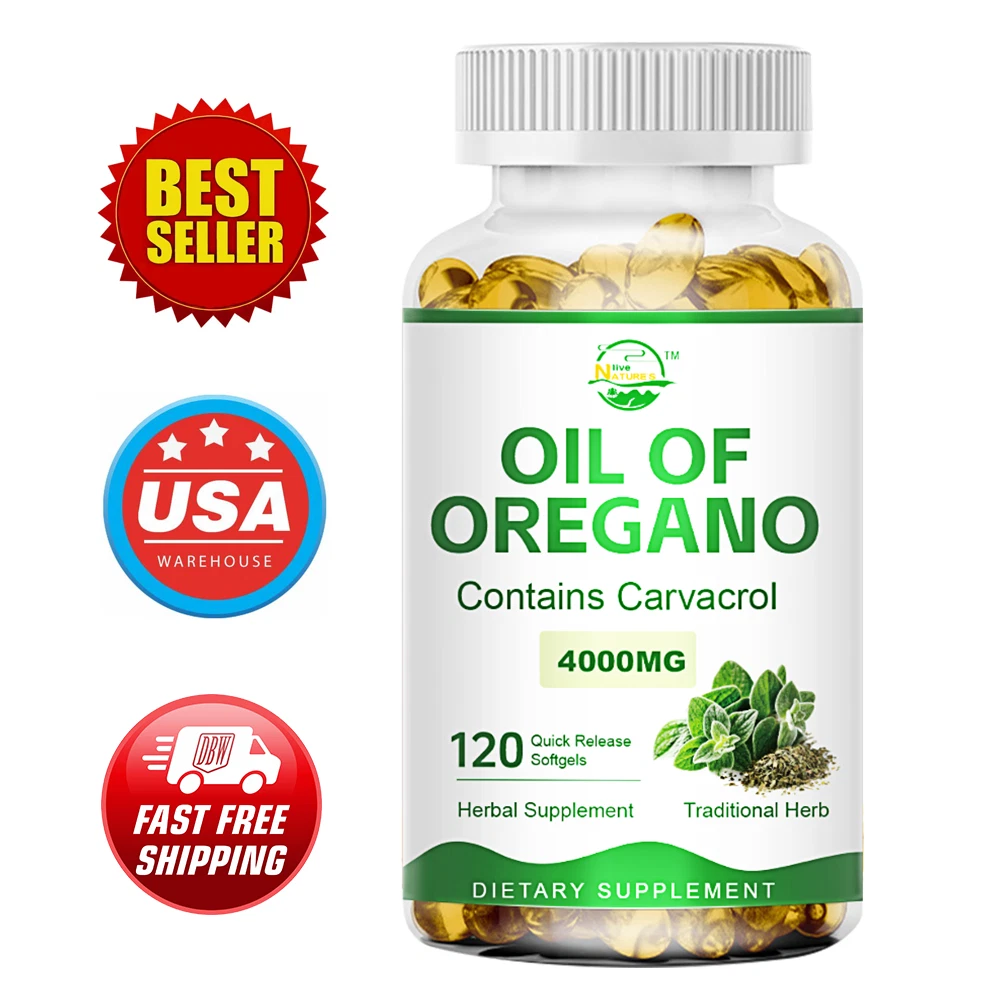 Oregano Oil 4000 mg 120 Softgel Capsules Contains Carvacrol Herbal Supplement US