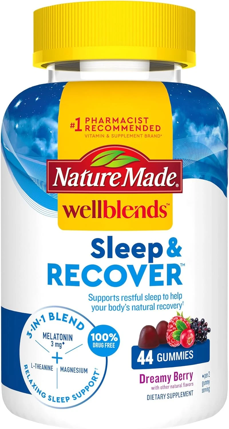 Nature Made Wellblends Sleep and Recover Melatonin Magnesium Citrate 44 Gummies