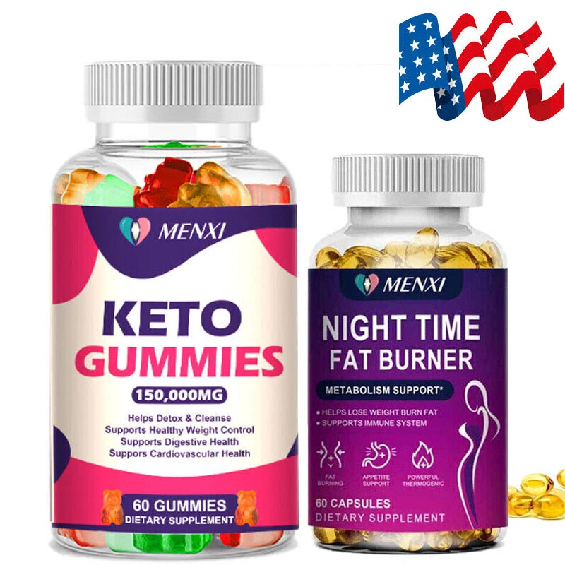 Keto ACV Gummies Night Time Fat burner Capsules Appetite Lose Weight Suppressant