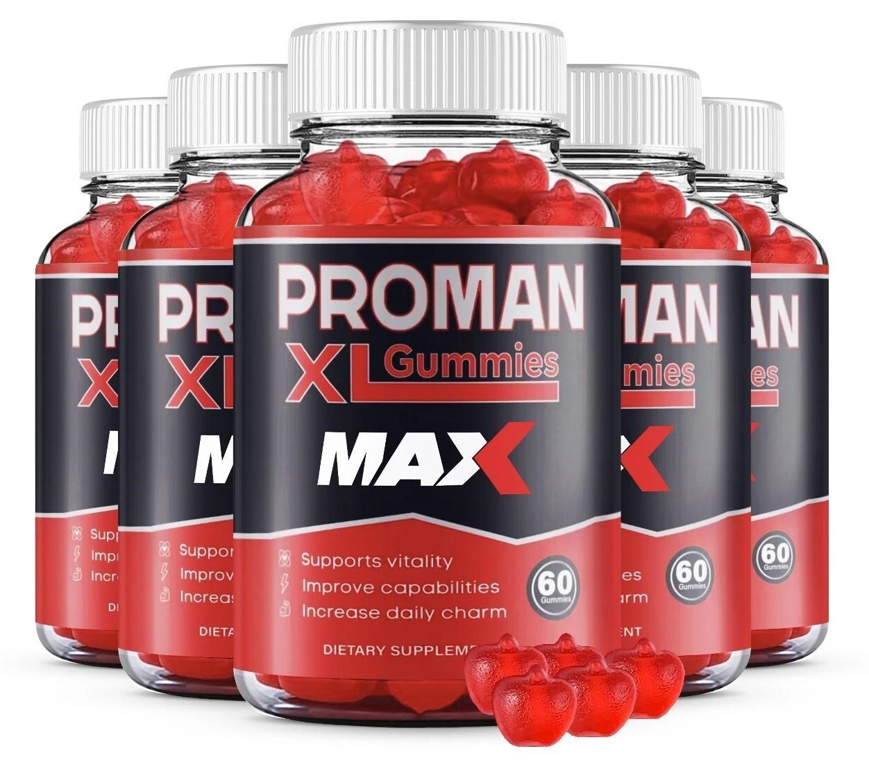 (5 Pack) ProMan XL Gummies For Men, Advanced Performance Supplement