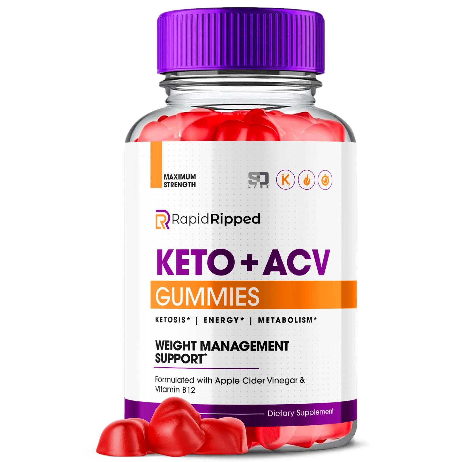 Rapid Ripped Keto, Rapid Ripped ACV Weight Loss & Fat Burn Gummies (1 Pack)