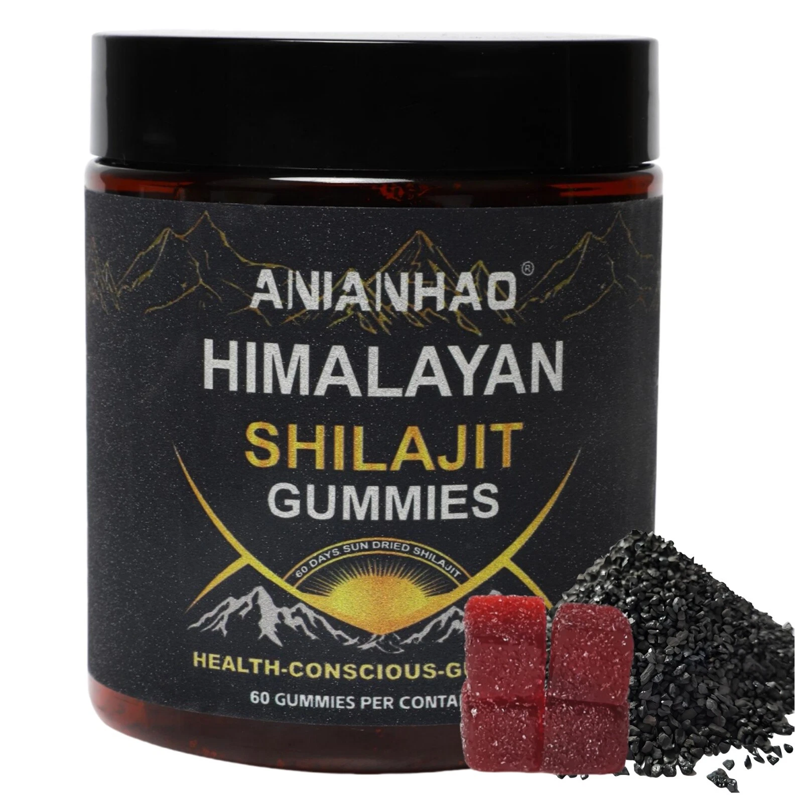 Dynamic Vitality Shilajit Gummies Pure 100% Himalayan Organic Resin w/Ashwagandh
