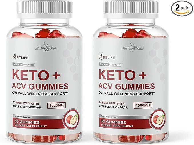FitLife ACV Apple Cider Vinegar Gummies Weight Loss - 1500mg (60-Day Supply)