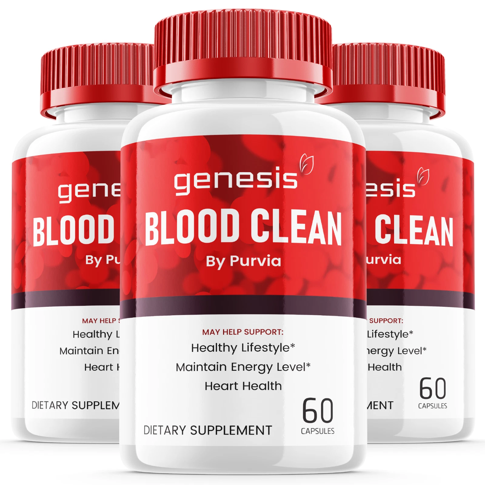 (3 Pack) Genesis Blood Clean Capsules Strength Formula Maximum Overall Wellness
