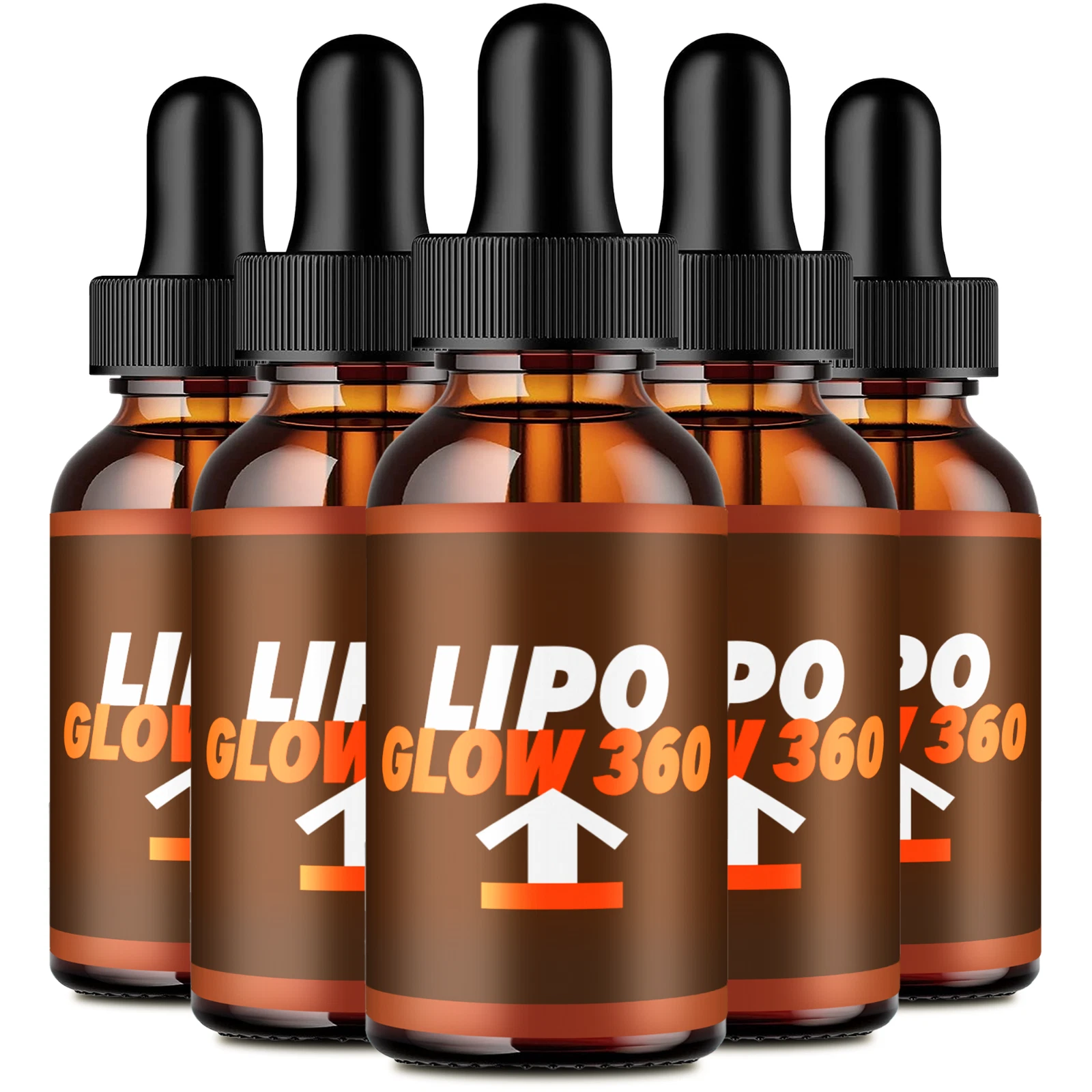 (5 Pack) Lipo Glow 360 Drops Max Strength Keto Formula Weight Loss Supplement