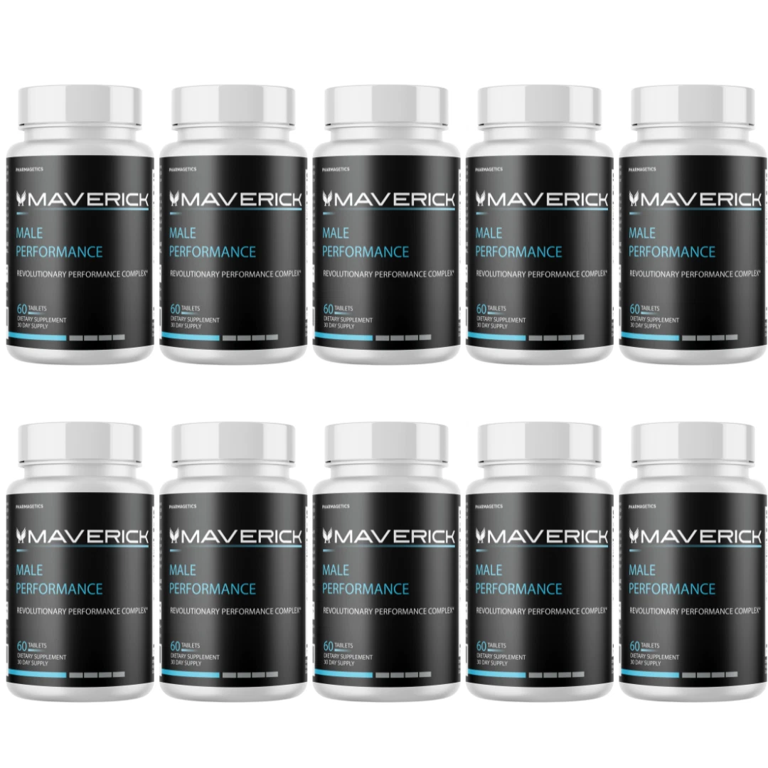 Maverick - Male Performance Support Supplement, Maximum Strength - 10 Bottles