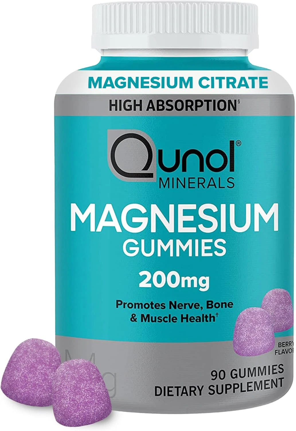Magnesium Gummies for Adults, 200Mg Elemental Magnesium (From 1,750Mg Magnesium