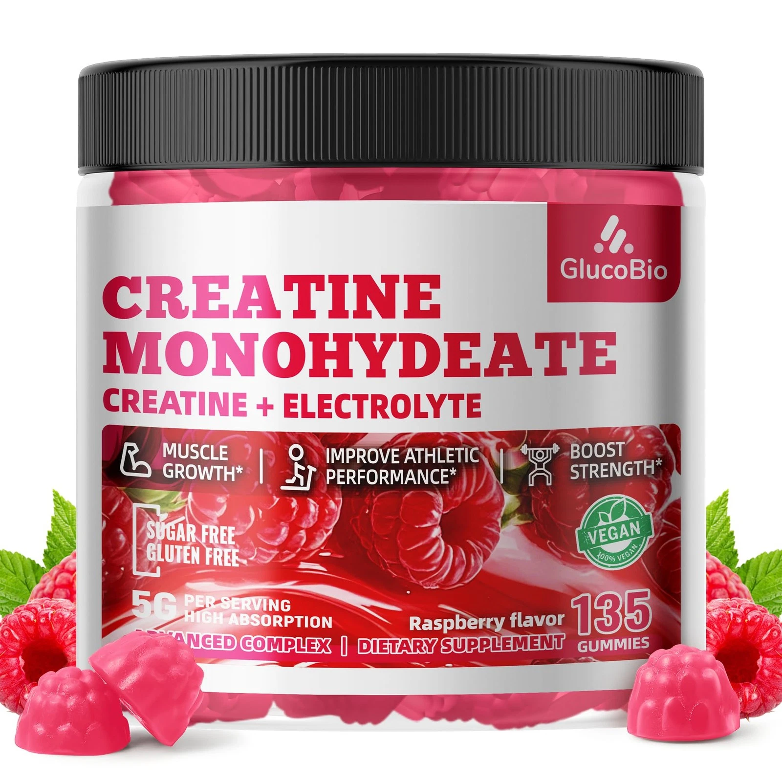 Creatine Monohydrate Gummies (5g) – Pre-Workout Energy & Muscle Growth Suppor...