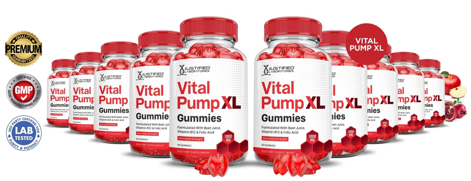 Vital Pump XL Performance Gummies 1000MG Advanced Formula For Men 10 Pack