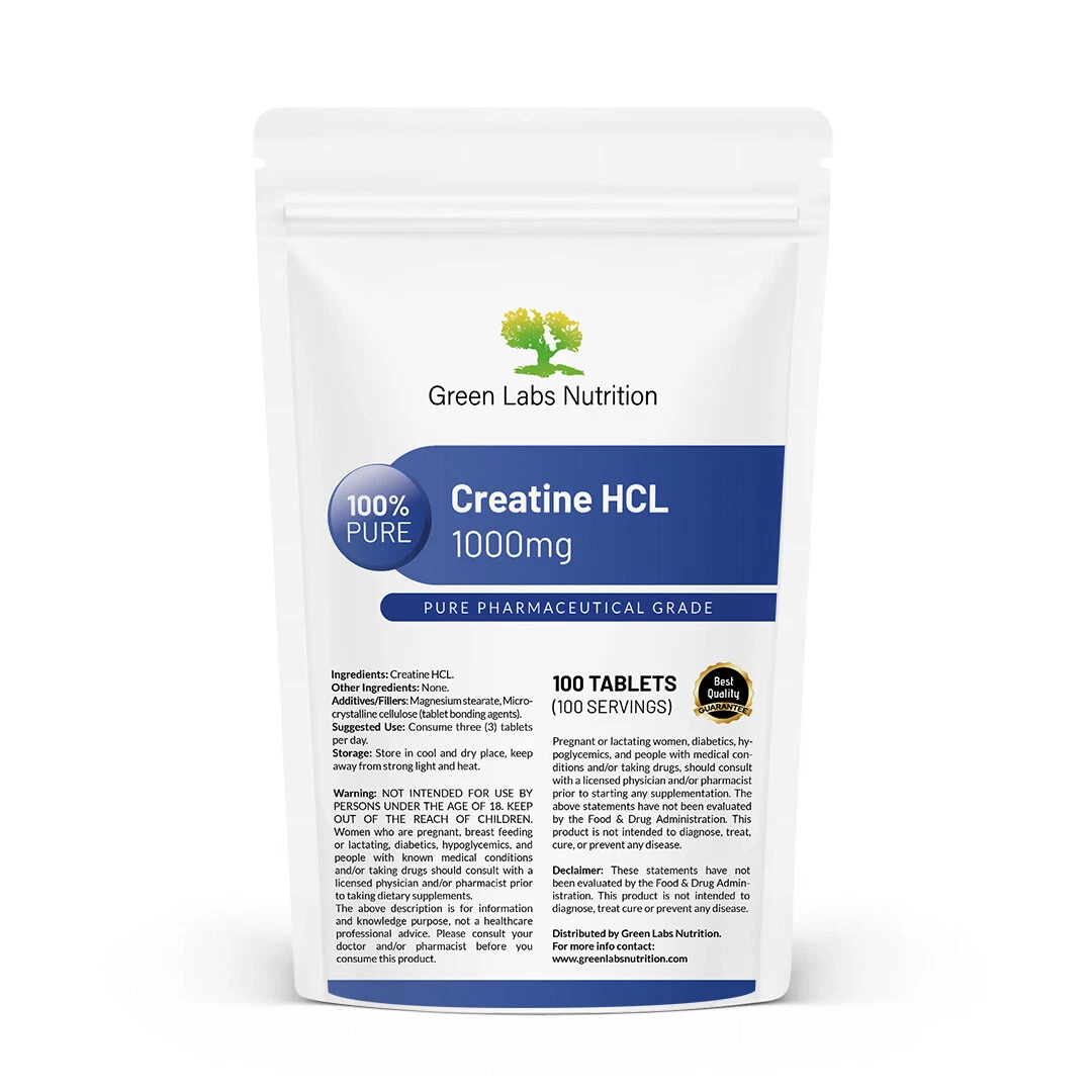 Creatine HCl 1000mg Tablets – Muscle Growth, Energy Boost & Recovery Support