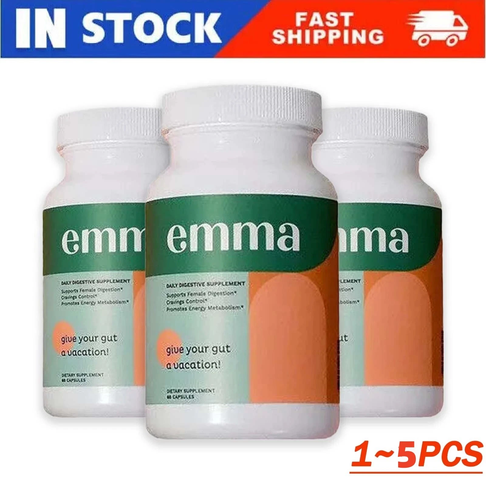 Emma Relief Supplement Keto for Gut Bloating 60 Capsules Exp 2027 USA 1-3PCS