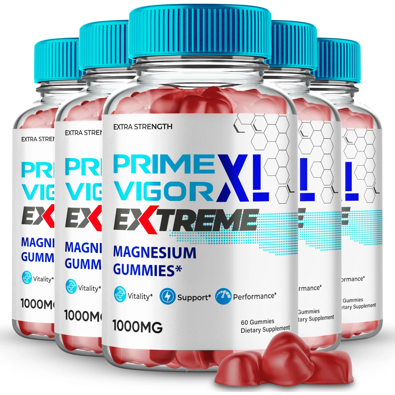 (5 Pack) Prime Vigor XL Extreme Gummies for Men - Male Health Energy & Stamina