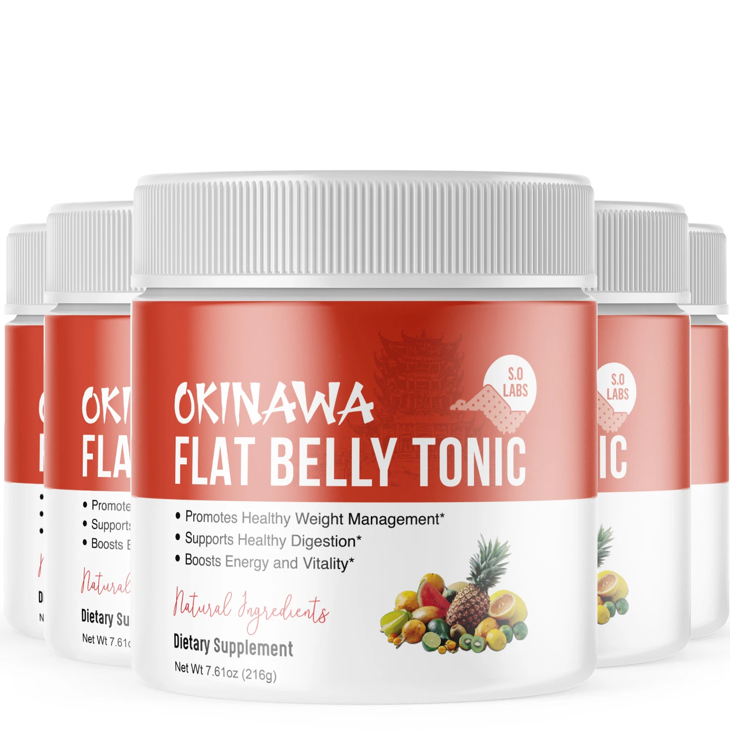 5-Okinawa Flat Belly Tonic Powder,Weight Loss,Fat Burner,Metabolism Supplement