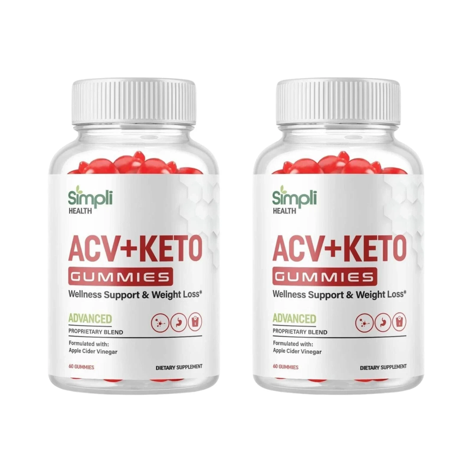 2-Pack Simpli Health Keto ACV Gummies, Simpli Health Keto Gummies - 120 Gummies