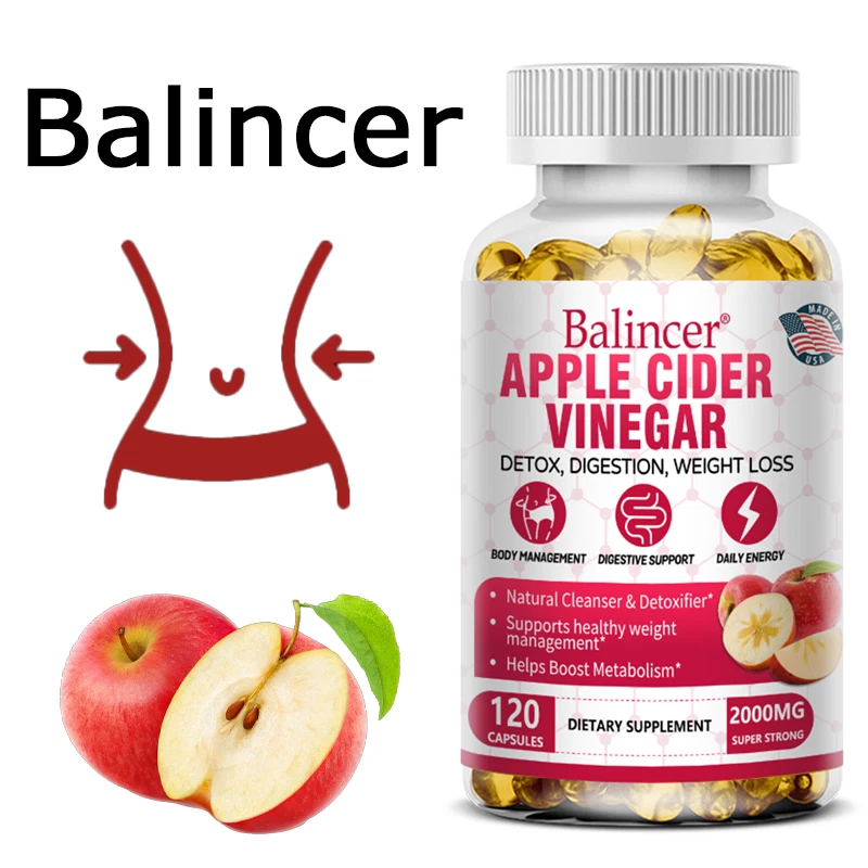 Apple Cider Vinegar Capsules.Suppress Appetite,Digestive Support,Control Weight
