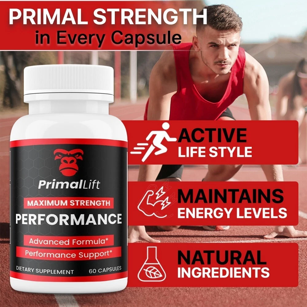 (1 Pack) PrimalLift Male Performance & Vitality Pills, Primal Lift for Men