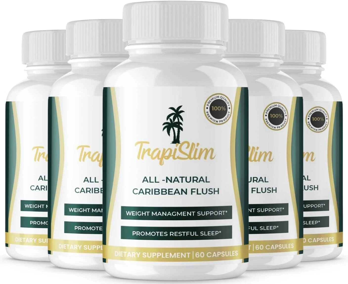 (5 Pack) Tropislim Caribbean Flush Capsules to Enhance Sleep and Weight Loss