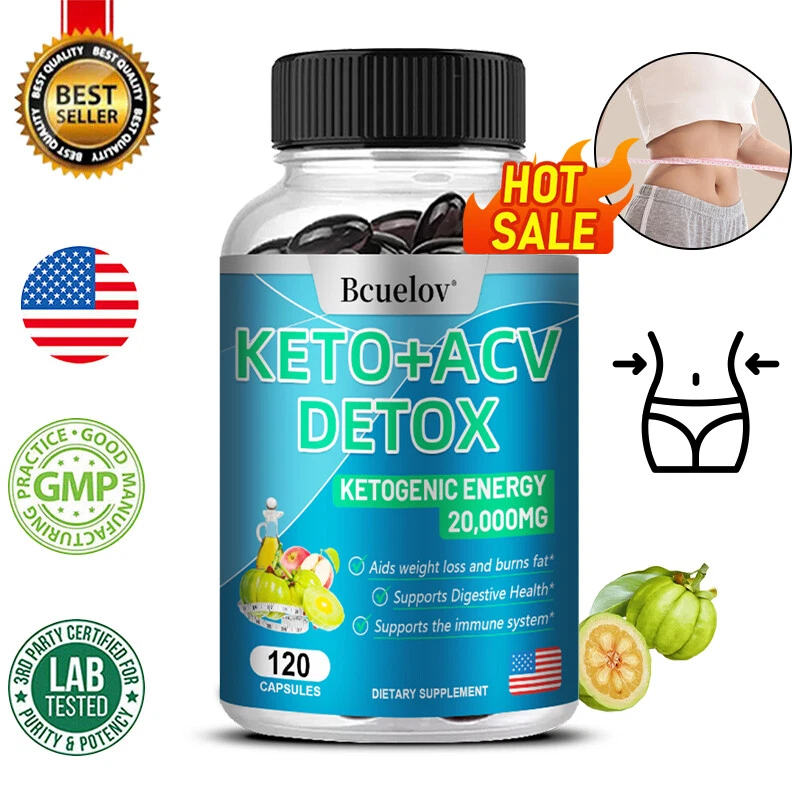 Keto+ACV Detox Capsules, Active Ketone Digestion and Weight Loss Capsules