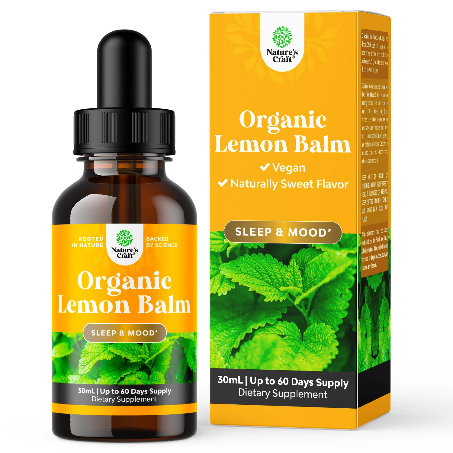 Organic Lemon Balm Leaf Liquid Extract for Immune Support 30mL