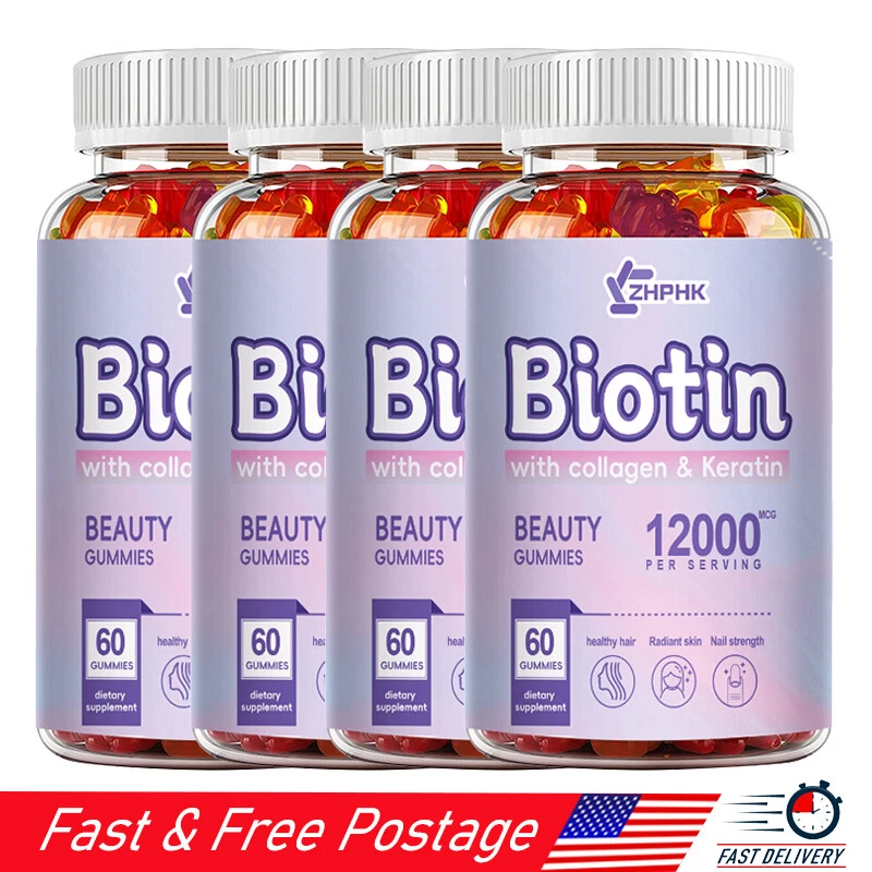 Biotin and Collagen Gummy Vitamins for Hair, Skin, and Nails - Extra Strength