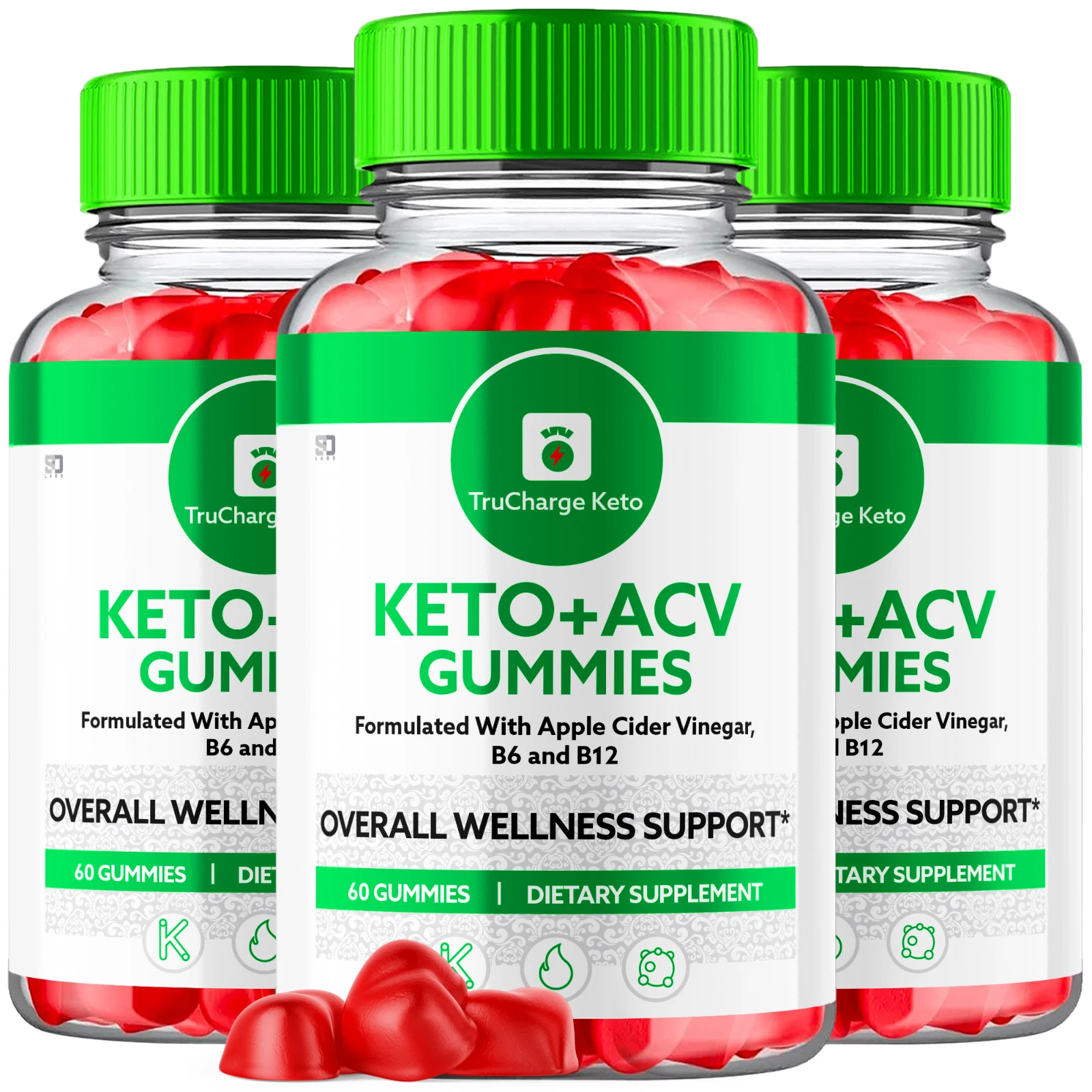 TruCharge Keto ACV Gummies, For Weight Management & Balanced Lifestyle, 180 Gums