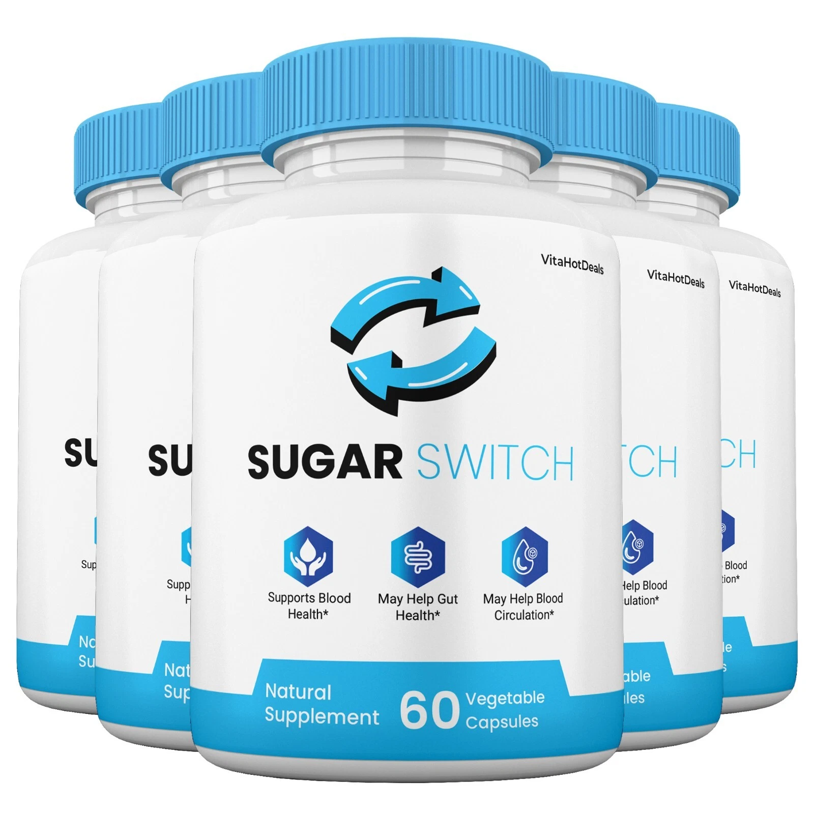Sugar Switch Glyco Blood Health Supplement, SugarSwitch Capsules (5 Pack)