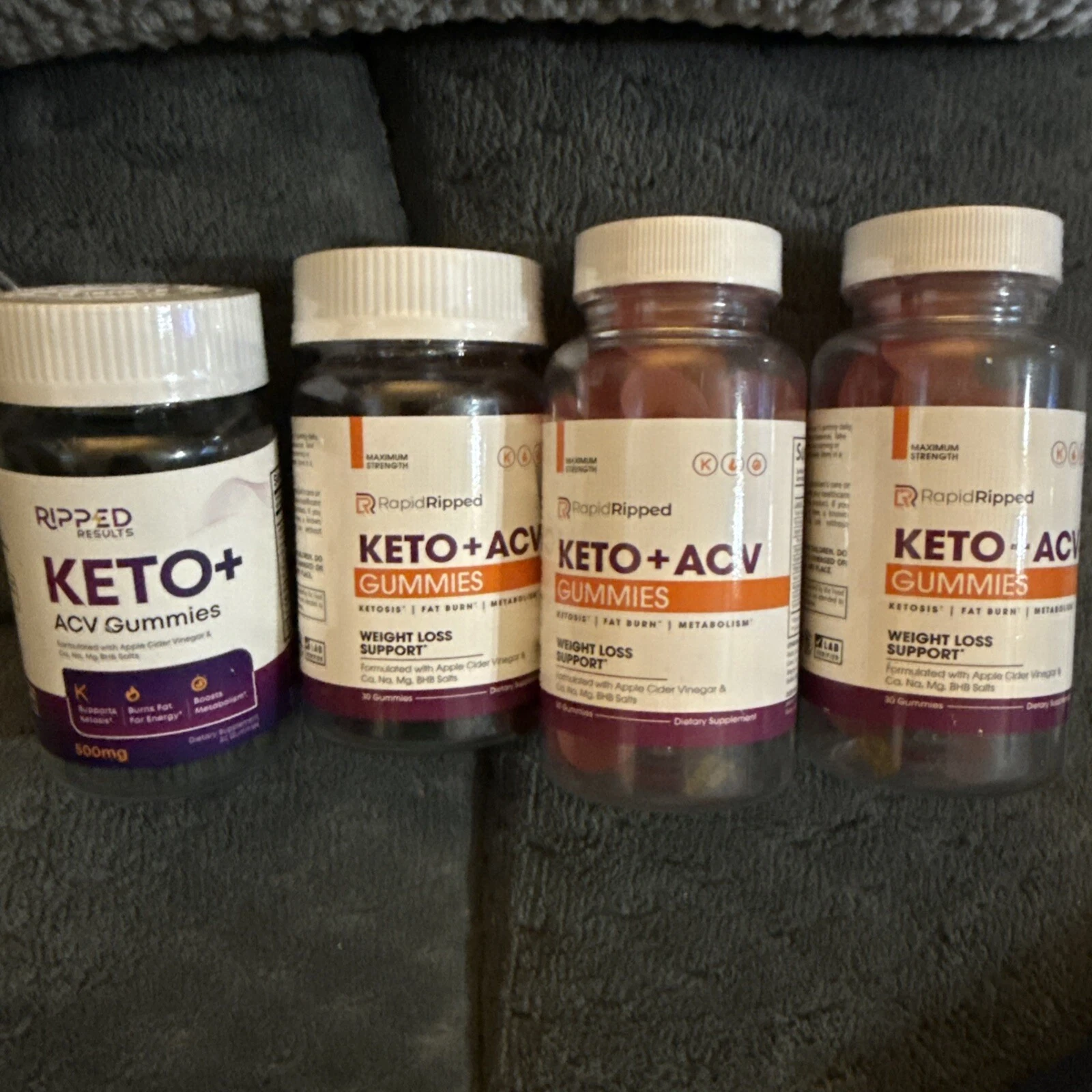 4 Pack Ripped Results Keto + ACV Gummies for Weight & Appetite Control 500mg