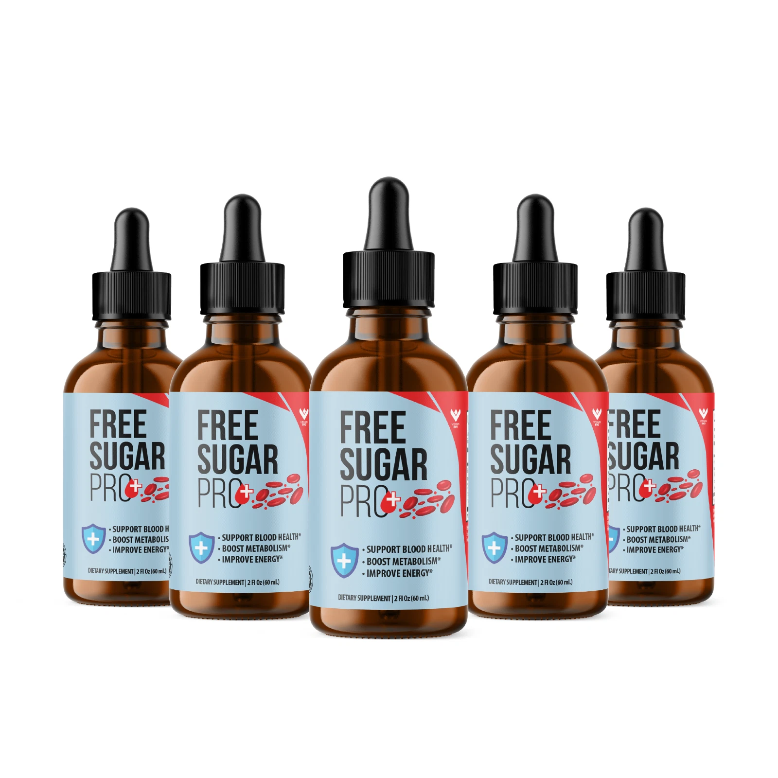 (5 Pack) Free Sugar Pro Drops, FreeSugarPro Blood Level Support (150 Servings)