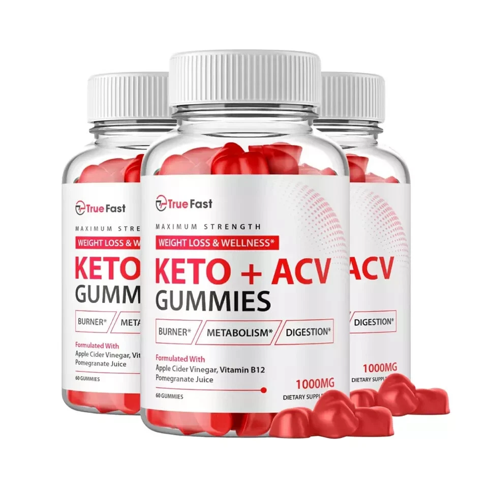 True Fast Keto ACV Chew Gummies Maximum Strength Supplement (180 Gummies) 3-Pack