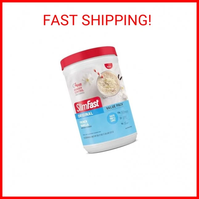 SlimFast Meal Replacement Powder, Original French Vanilla, Shake Mix 10g Protein