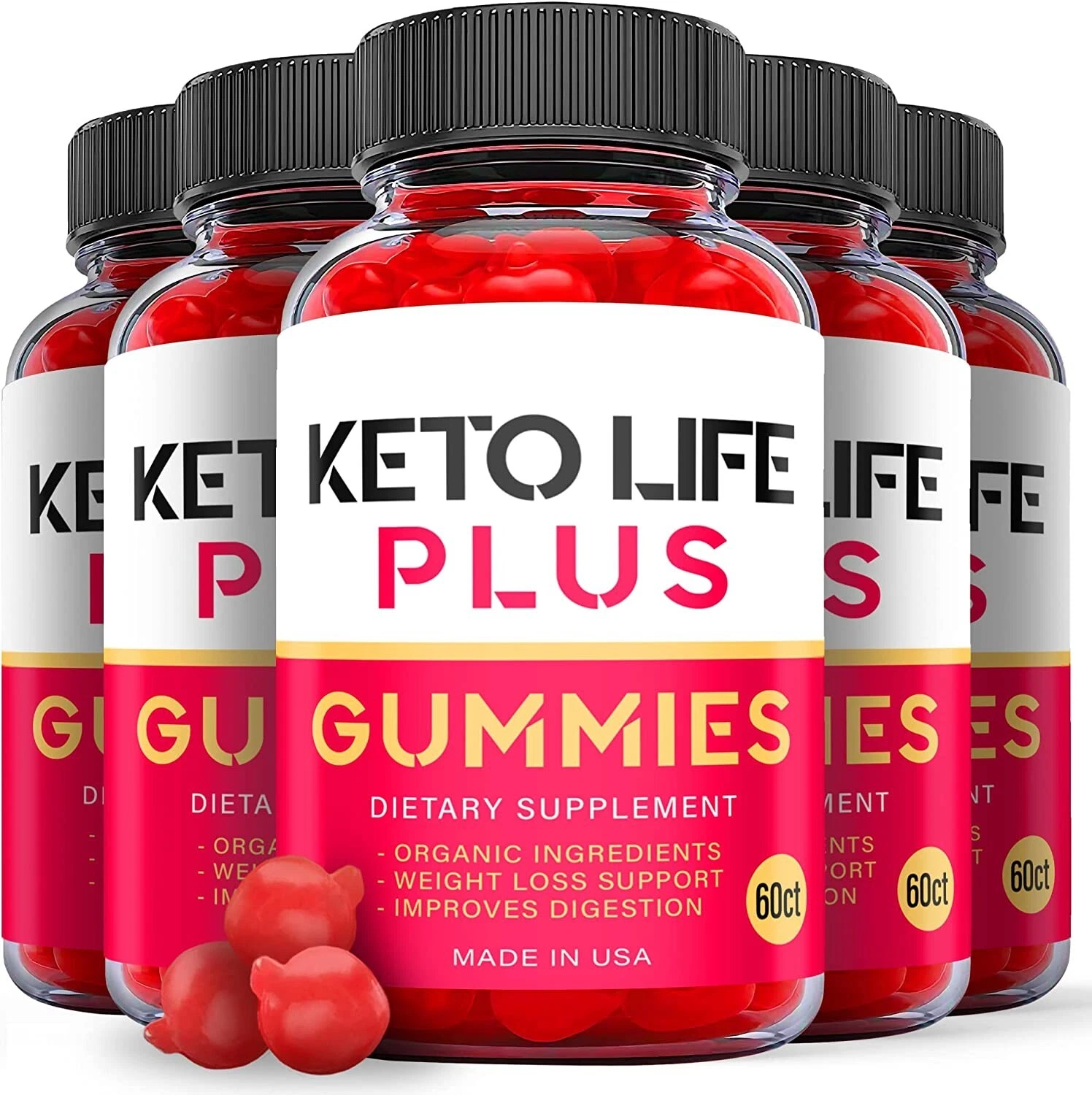 5 Pack - Keto Life Plus ACV Gummies - Vegan, Weight Loss Supplement-300 Gummies