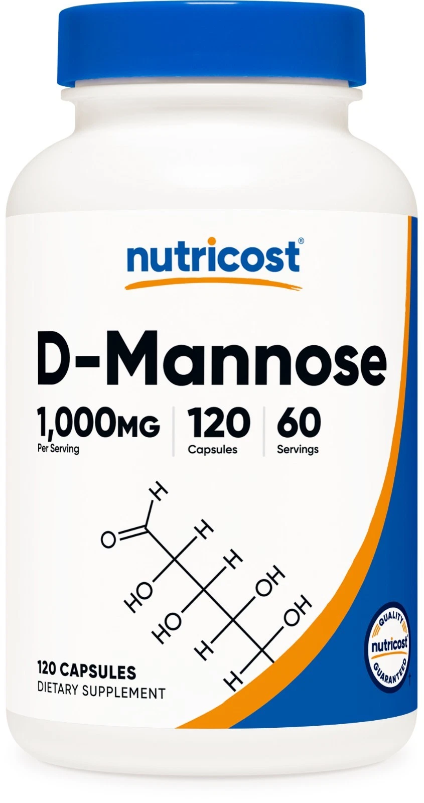 Nutricost D-Mannose 500mg Per Capsule, 120 Capsules, 1000mg Per Serving
