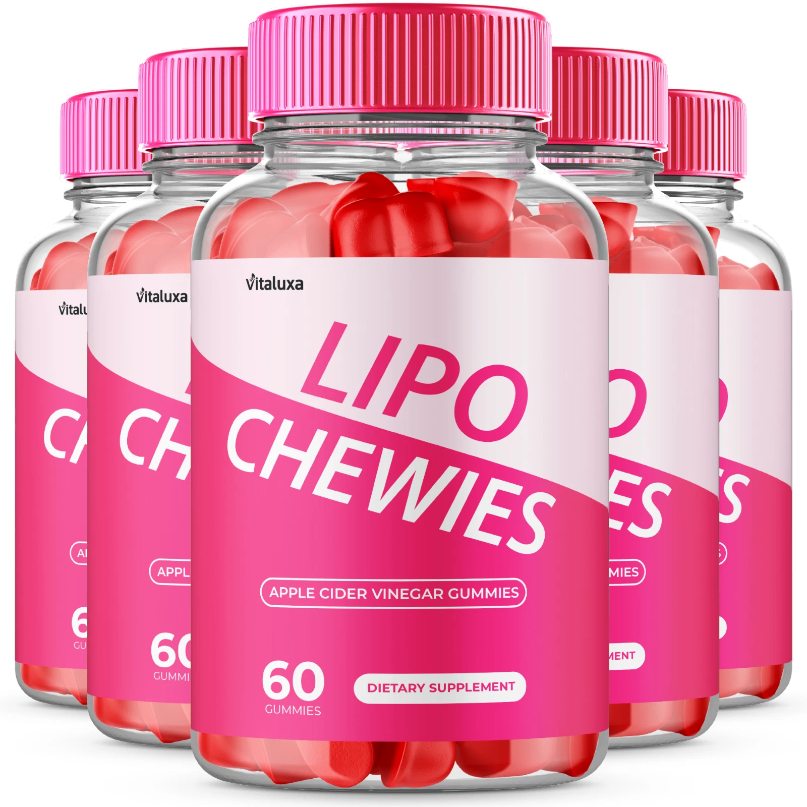 (5 Pack) Lipo Chewies Gummies Strength Formula Weight Support (300 Gummies)