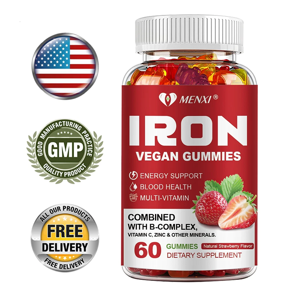 Iron Gummies With Vitamin A ,C & B12, Immune Support, Blood Health Multivitamins