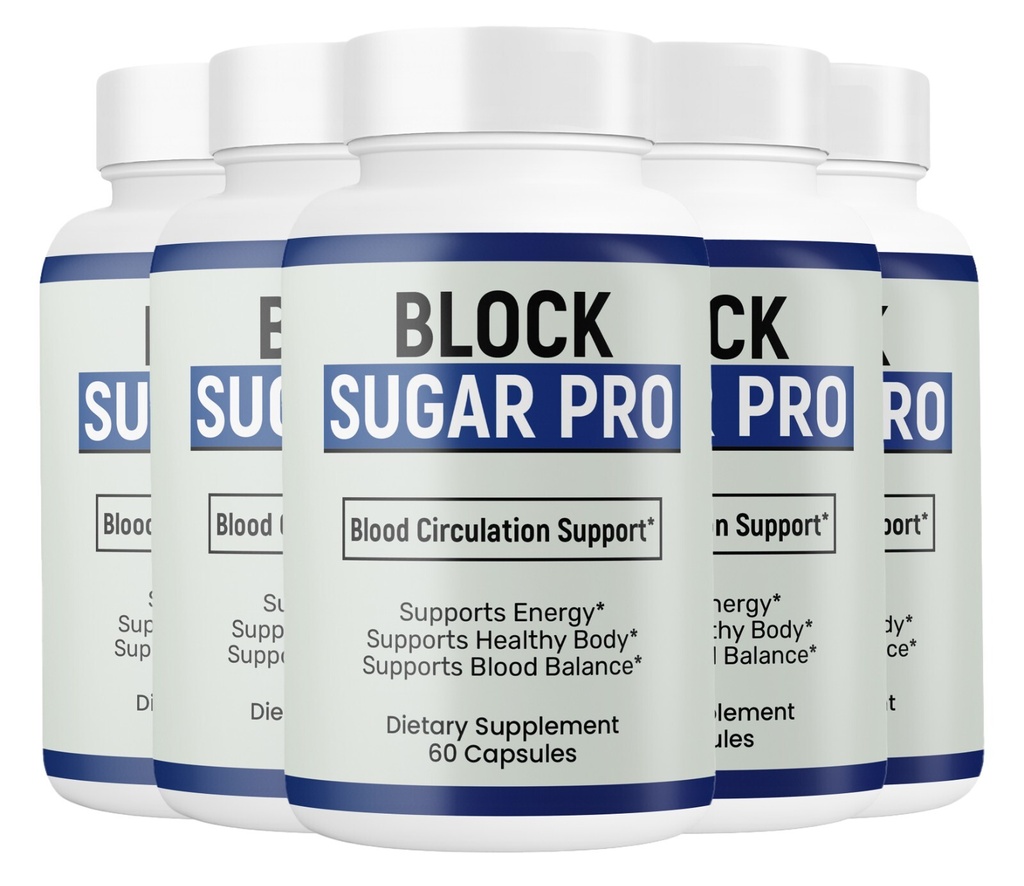 (5 Pack) Block Sugar Pro Capsules, Advanced Blood Support Formula