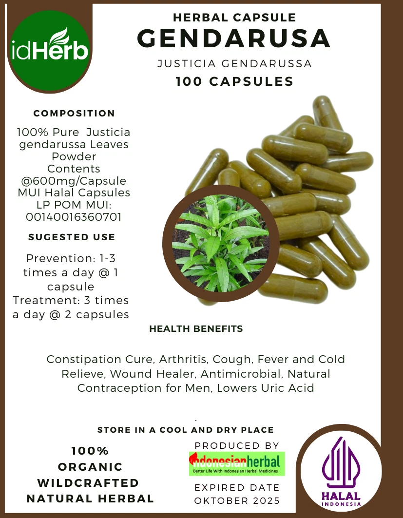 CAPSULE GENDARUSA JUSTICIA GENDARUSSA NATURAL ORGANIC HERBAL HERBS