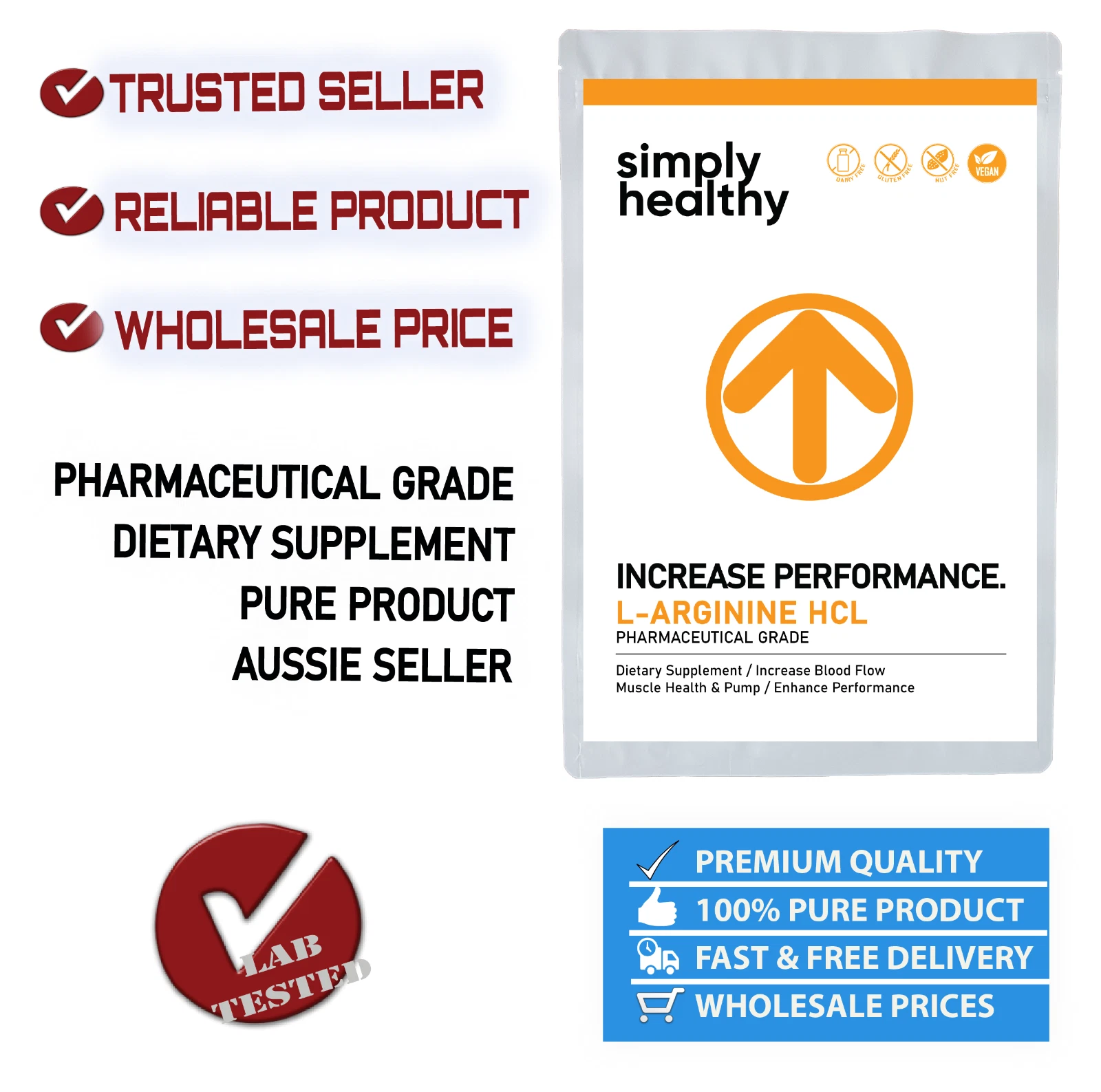 Arginine HCL 250g Powder, L-Arginine Hydrochloride, Pharmaceutical Grade Quality